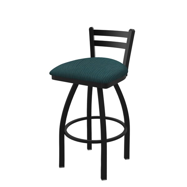 25" Low Back Swivel Counter Stool, Black Wrinkle, Graph Tidal Seat